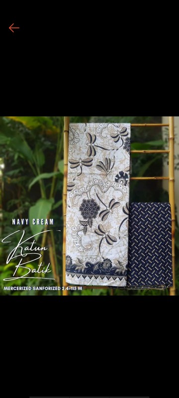 Kain Batik Solo Capong Pager Titik Navy Cream Sanforized Batiksoloamanah 105.000