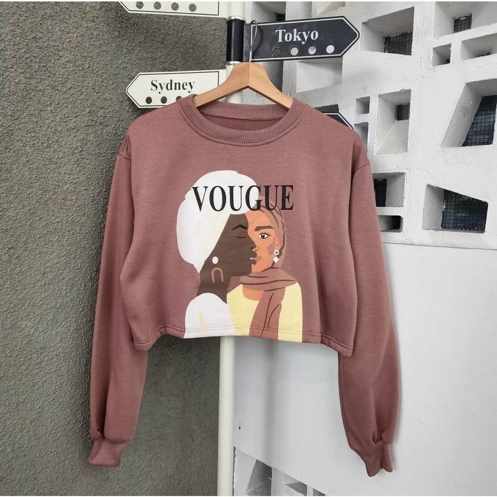 SWEATER WANITA - VOGUE HITS CROOPE SWEATER WANITA bahan fleece