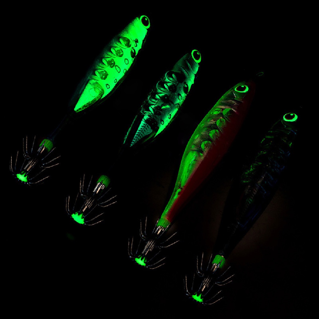 【seasonoun】 Floating Fishing Lure Squid 80/85mm Artificial Shrimp Luminous Fishing Baits .
