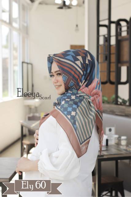 HIJAB SEGIEMPAT MOTIF ELY 60 II Eleeya Scarf