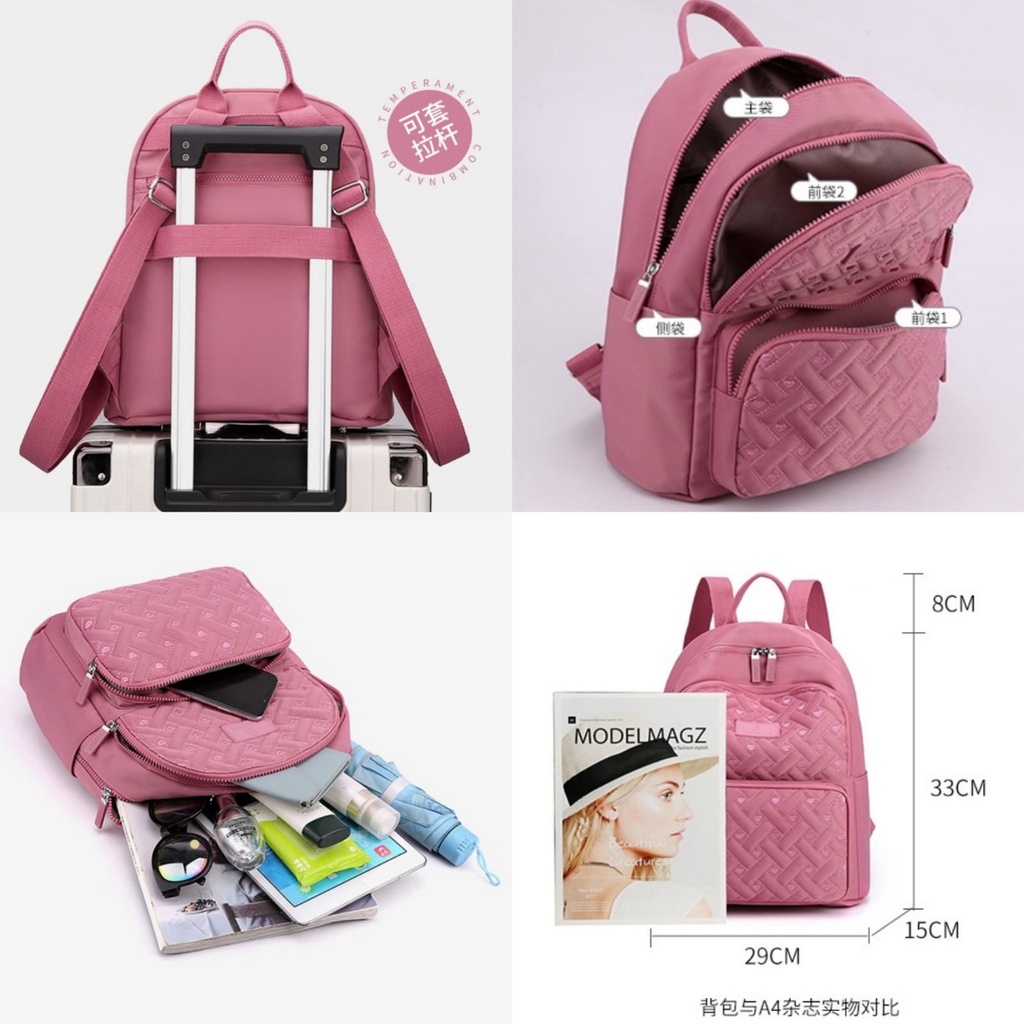 TAS RANSEL WANITA BACKPACK IMPORT KOREA PINK MARTENA TA632P3 GENDONG PUNGGUNG SEKOLAH REMAJA KULIAH KERJA PREMIUM CEWEK MURAH FASHION BRANDED BATAM ORI BESAR