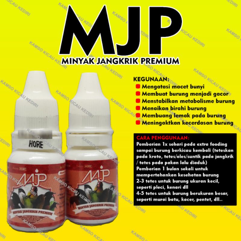 MJP MINYAK JANGKRIK PREMIUM HORE VITAMIN BURUNG MENINGKATKAN BIRAHI VOLUME GACOR UNTUK