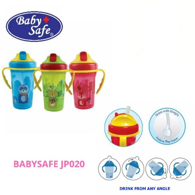 Baby Safe Training Cup With Straw 300 ml JP020 - Cangkir Belajar Minum Baby Safe 300 ml