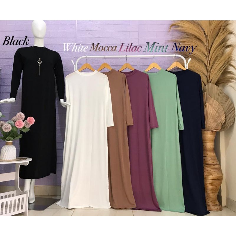 GAMIS MANSET LENGAN PANJANG | GAMIS MANSET DALAMAN JERSEY PREMIUM