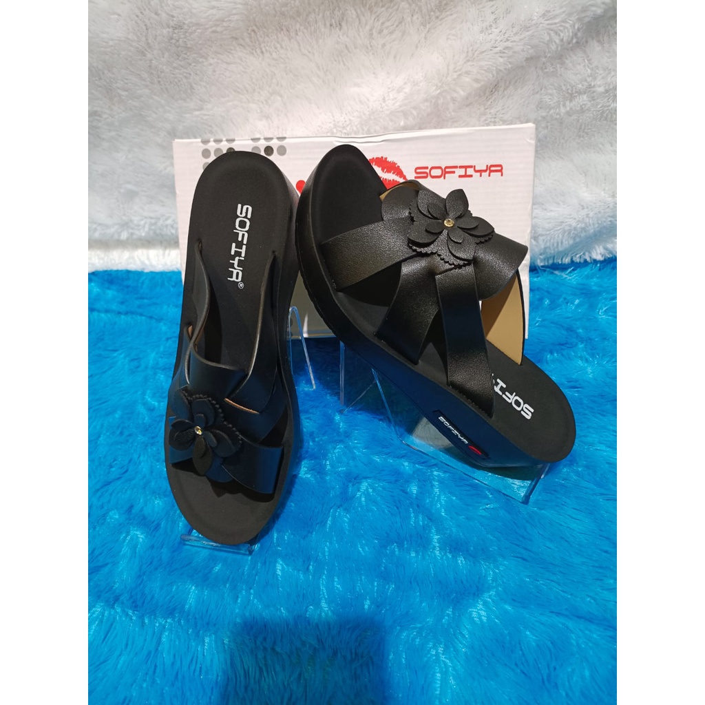 SANDAL SOFIYA ORIGINAL WEDGES MOTIF BUNGA TERBARU