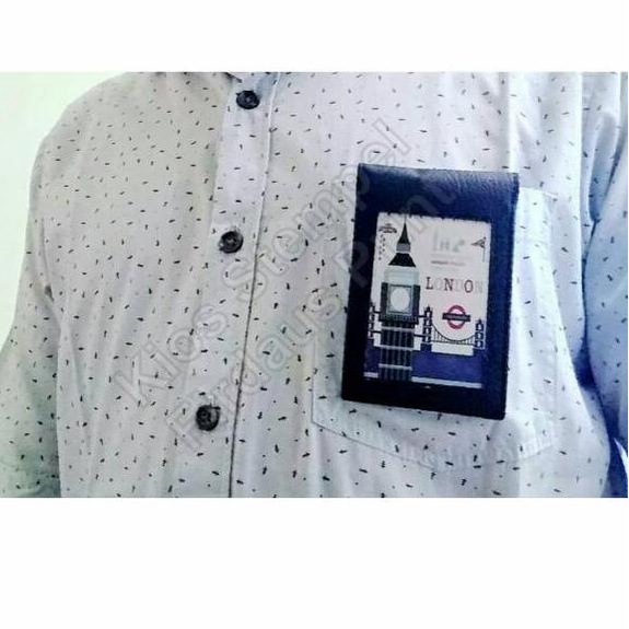 

[PROMO SHF39] Tempat id card name tag kulit sintetis magnet saku Terlaku.