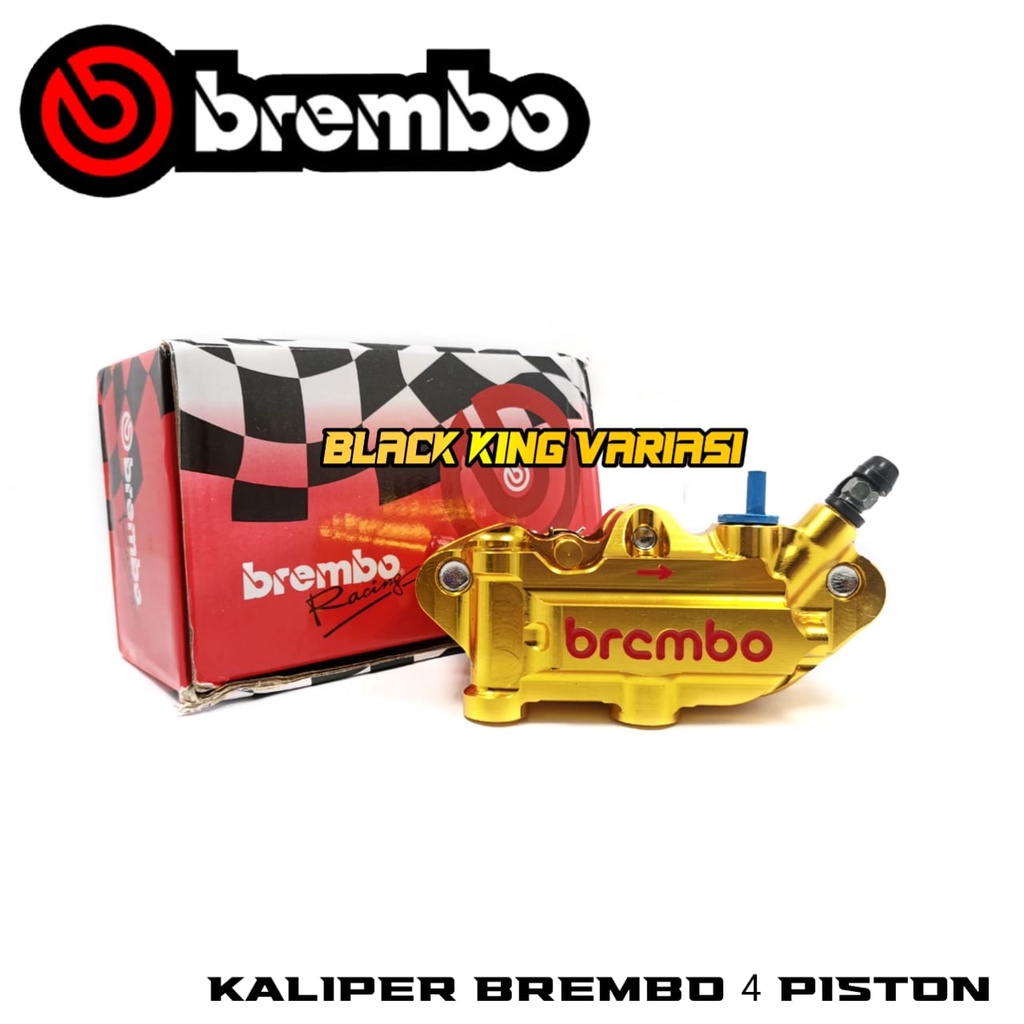 Kaliper Brembo Monoblok 4 Piston Rem Sebelah Kanan Gold