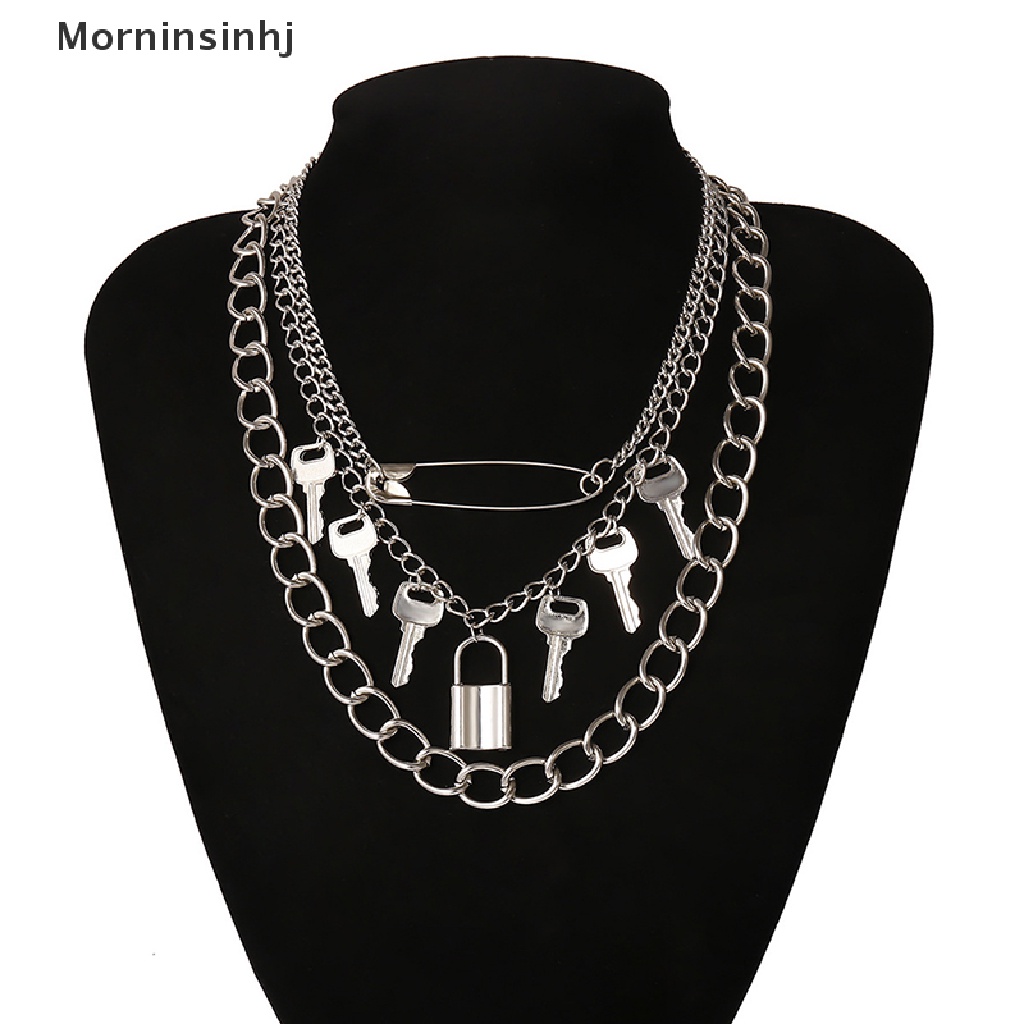 Kalung Choker Liontin Kunci Malaikat Gaya Gothic Hip Hop Punk