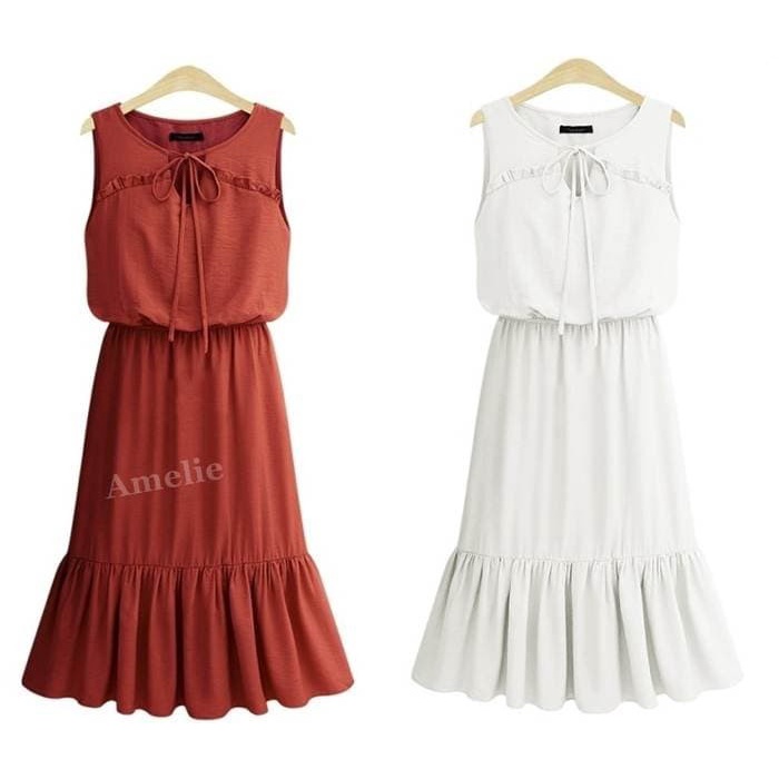 Wtb005 Mini Dress Casual Wanita Korea Import Ab534551 Green White Red Putih Original