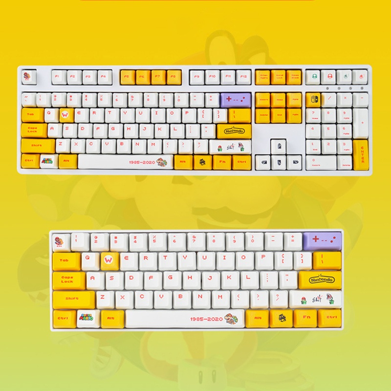 Btsg 123kunci OEM Keycaps PBT Dye-Sublimated Tema Kartun Untuk Saklar Filco/Duck MX