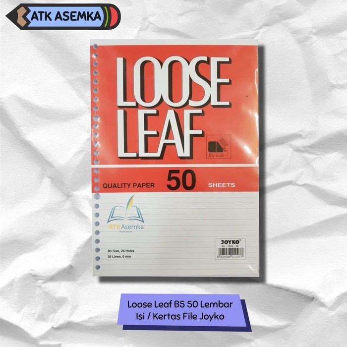 Jual Loose Leaf B5 50 Lembar ( Isi / Kertas File ) Joyko Atk | Shopee ...