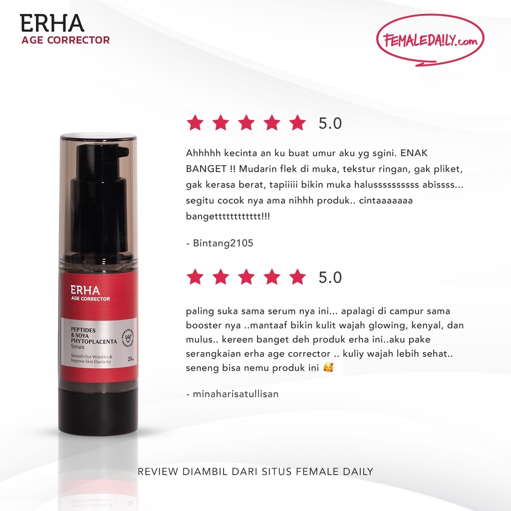 ERHA Serum Wajah Anti Aging Age Corrector Serum - Peptides &amp; Soya Phytoplacenta