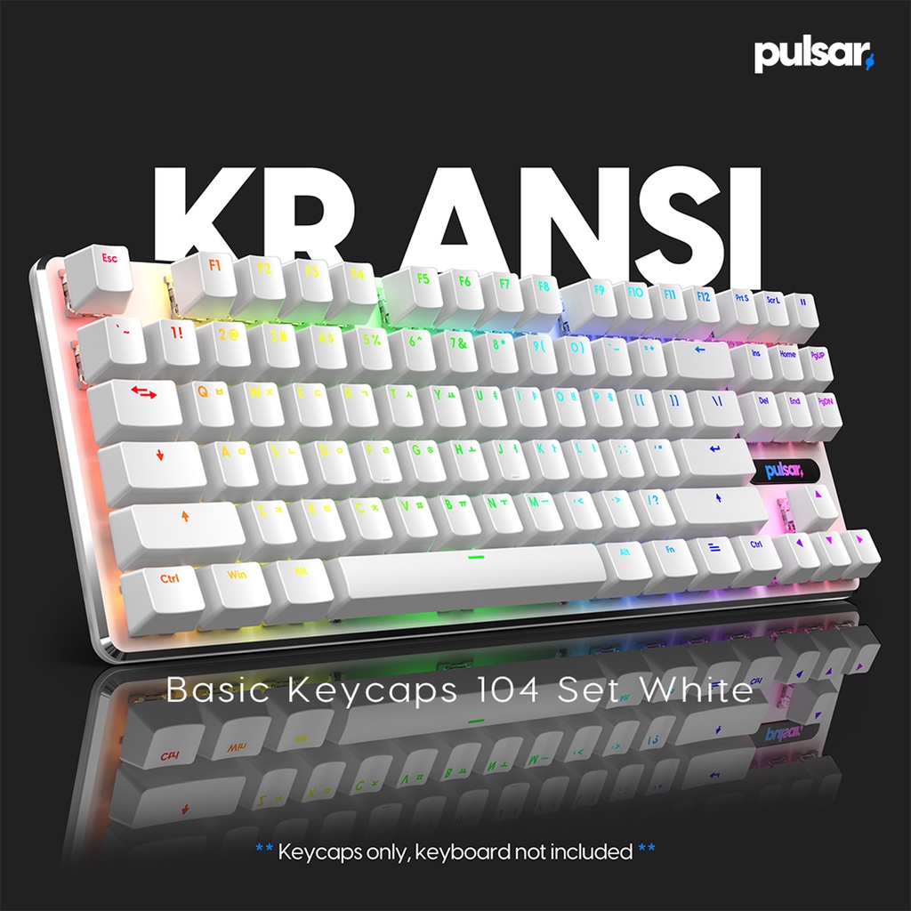 Pulsar Basic KR ANSI Keycaps - ABS Doubleshot 104 Keys US KR