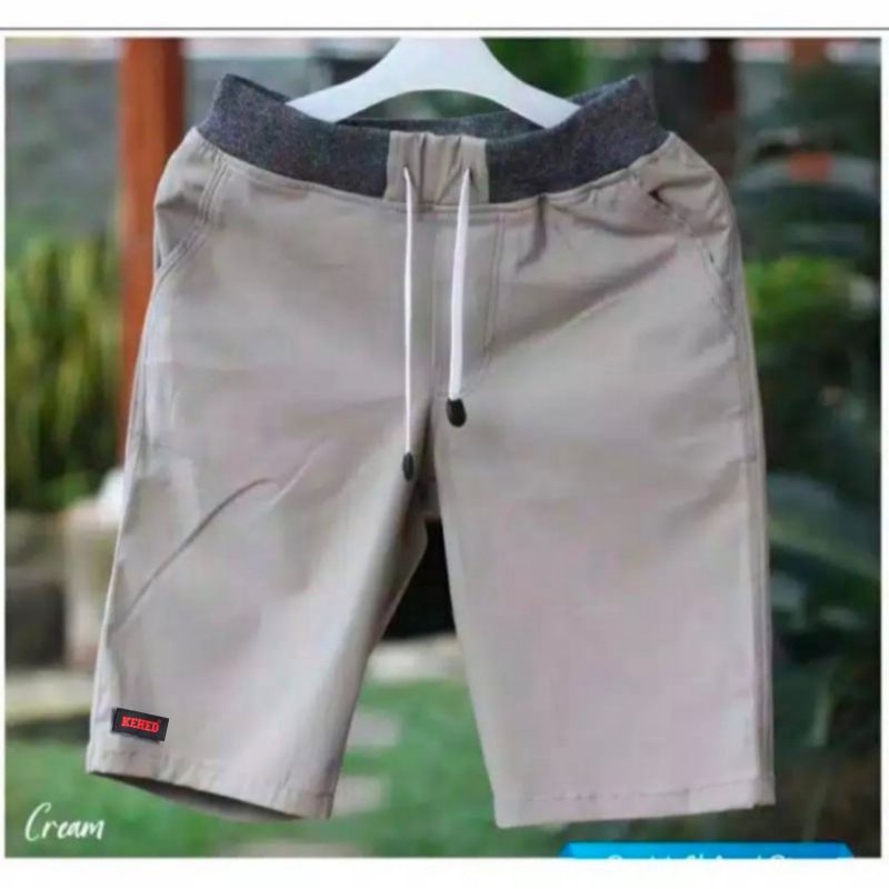 THEHIKAM Official - GROSIR Celana Pendek Pria Rip Chino Polos Pinggang Karet Chinos Kolor Cowok Dewasa Premium