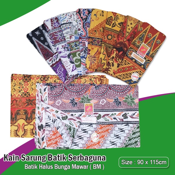 Kain Sarung Ibu Melahirkan Kain Batik Halus Cap Bunga Mawar 90x115cm Kain Sarung Batik Serbaguna