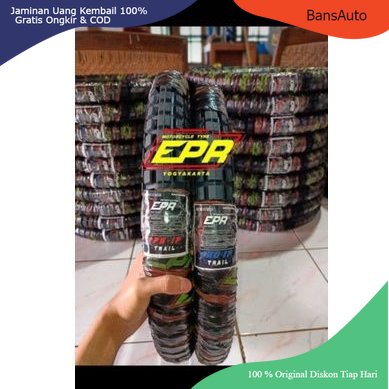 Paket Sepasang Depan Belakang Ban Ring 17 Tipe Trail/Tahu Bisa untuk Supra Jupiter Vega Smash DLL Uk