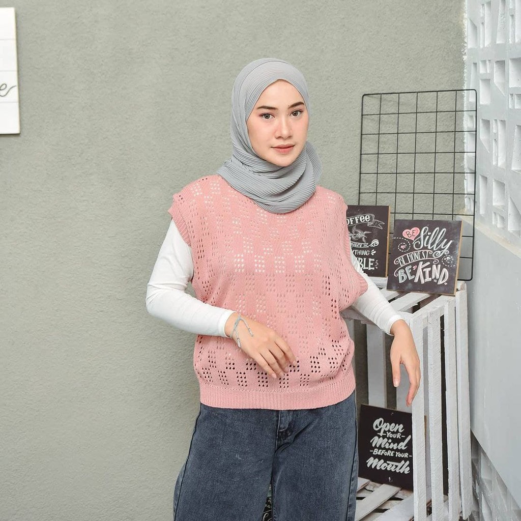 Nara Grosir - Aurel Kotak Vest | Fashion Terkini | Sweater Termurah