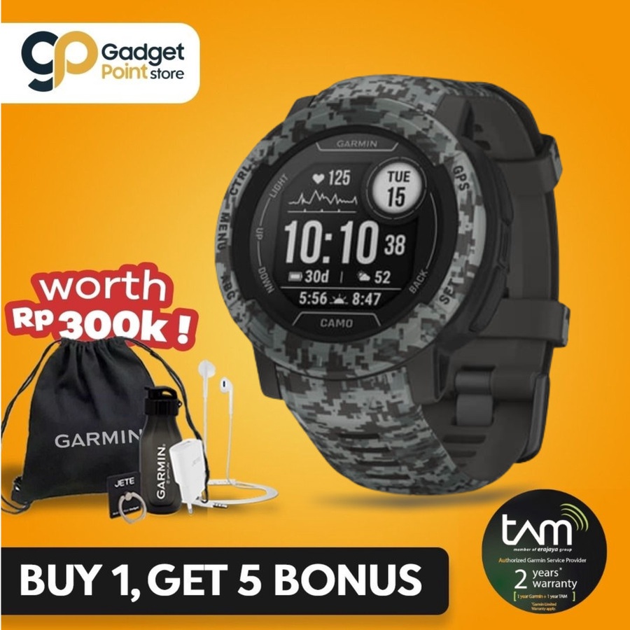 Sport Watch | Smart Watch Garmin Instinct 2 Camo Edition Graphite Camo 45mm - Garansi Resmi TAM