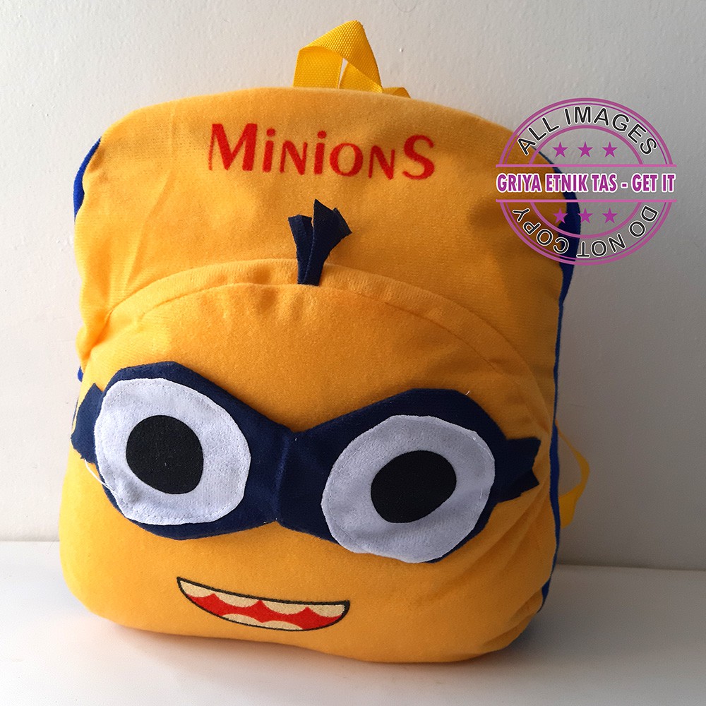 Tas Anak TK Paud Karakter Boneka Minion Animasi Lucu Tas Ransel Mini