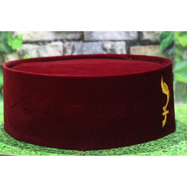 [KODE LTNJ9] Peci Songkok Kopiah Kujang Bordir Merah Maroon Betawi