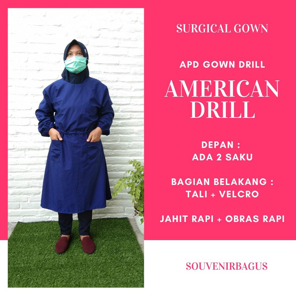 APD KAIN DRILL OK Gown Surgical Apron  Bedah Seragam 