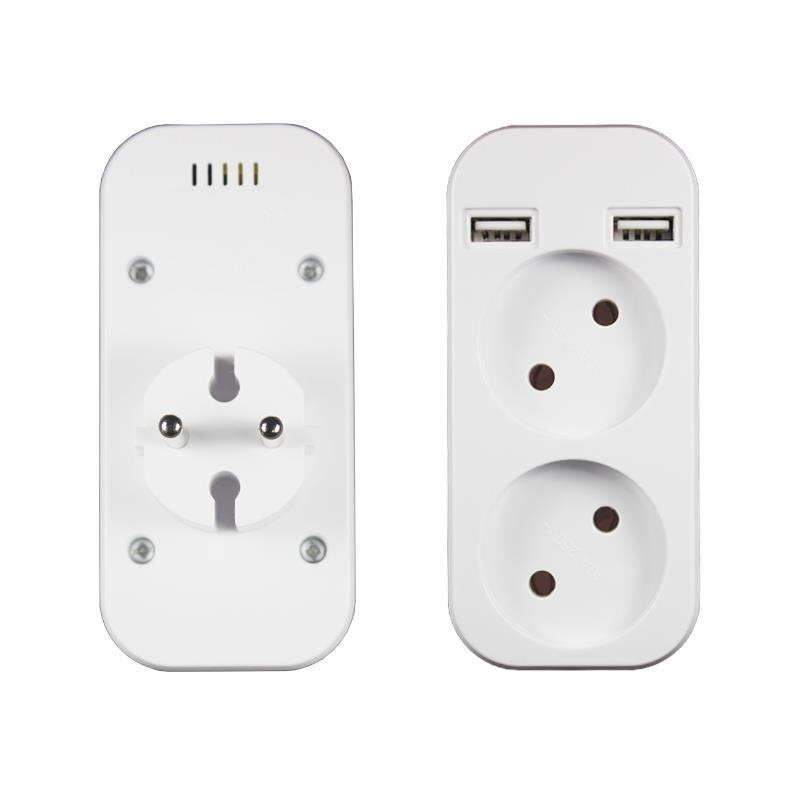 Wallpad Stop Kontak Listrik 2 EU Plug + 2 USB Port - CX89 - White