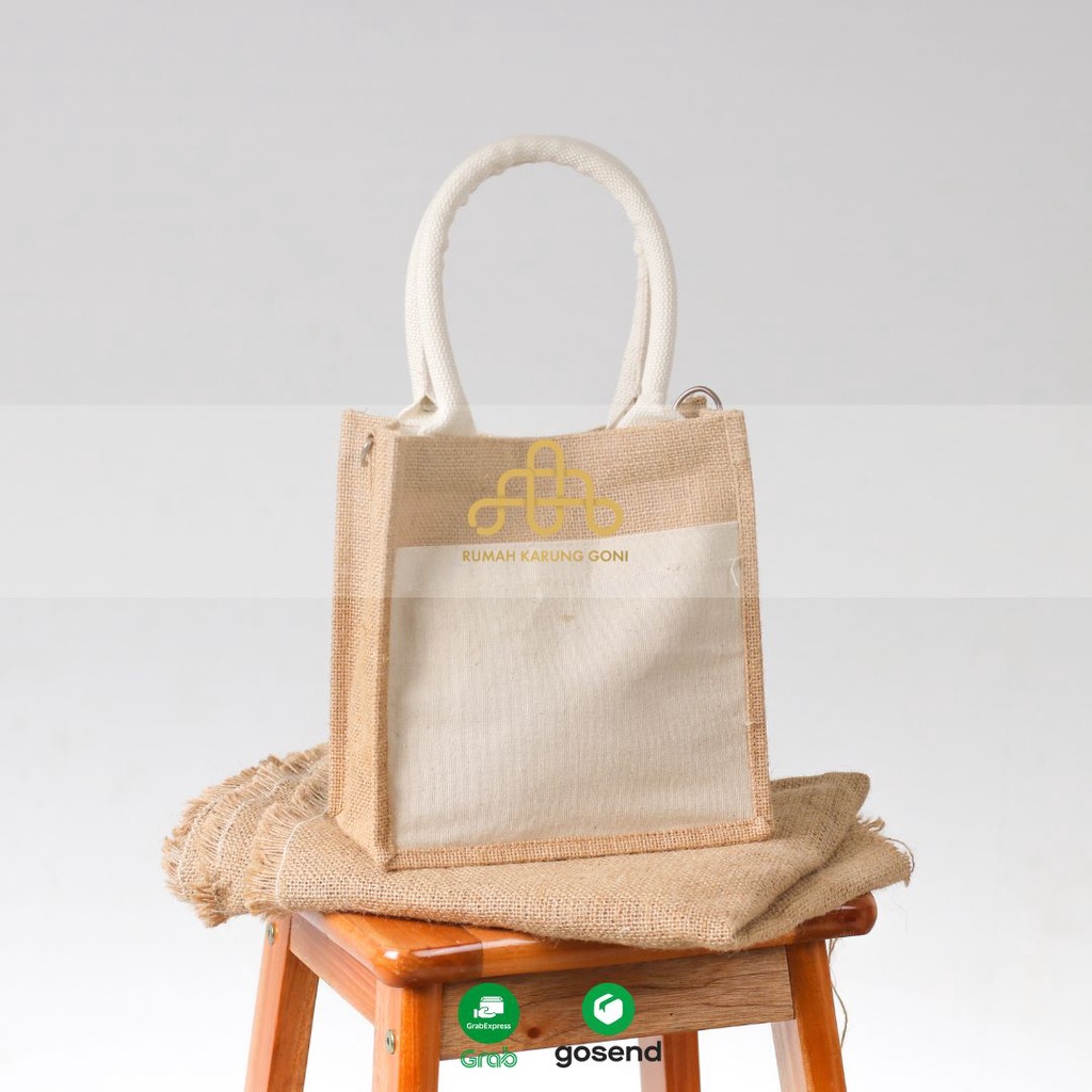 Totebag FAGU Goni - Tas Goni Kombinasi Canvas - Tas Aesthetic Eco Friendly