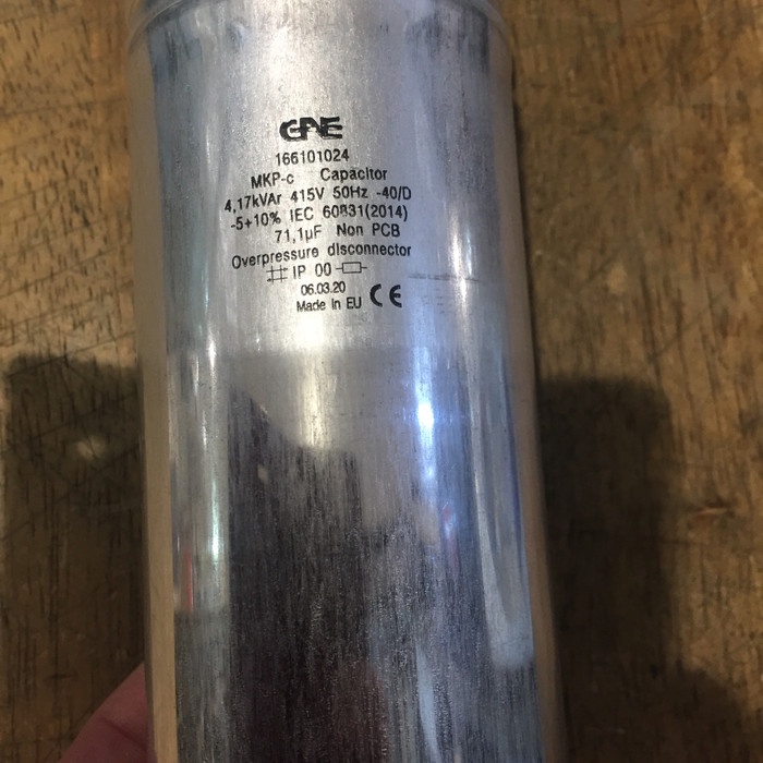 Capacitor Bank GAE 4.17 kVAR 415 V 1 phase ( 1.2 KVAR 220V) 77 uF