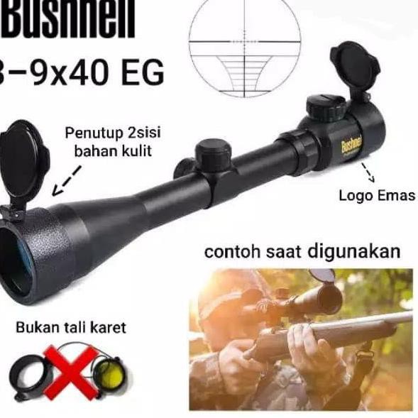 (TERBARU) Teropong Senapan Angin Telescope Bushnell 3-9x40 Teropong Senapan 3 Lampu RGB Tele Teropon