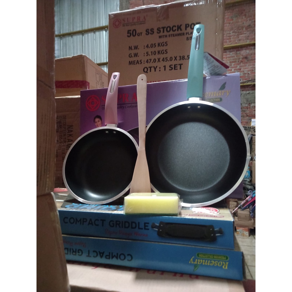 Fry Pan SUPRA 2pcs Rose Set New Pastel/Penggorengan Supra 20cm &amp; 24cm