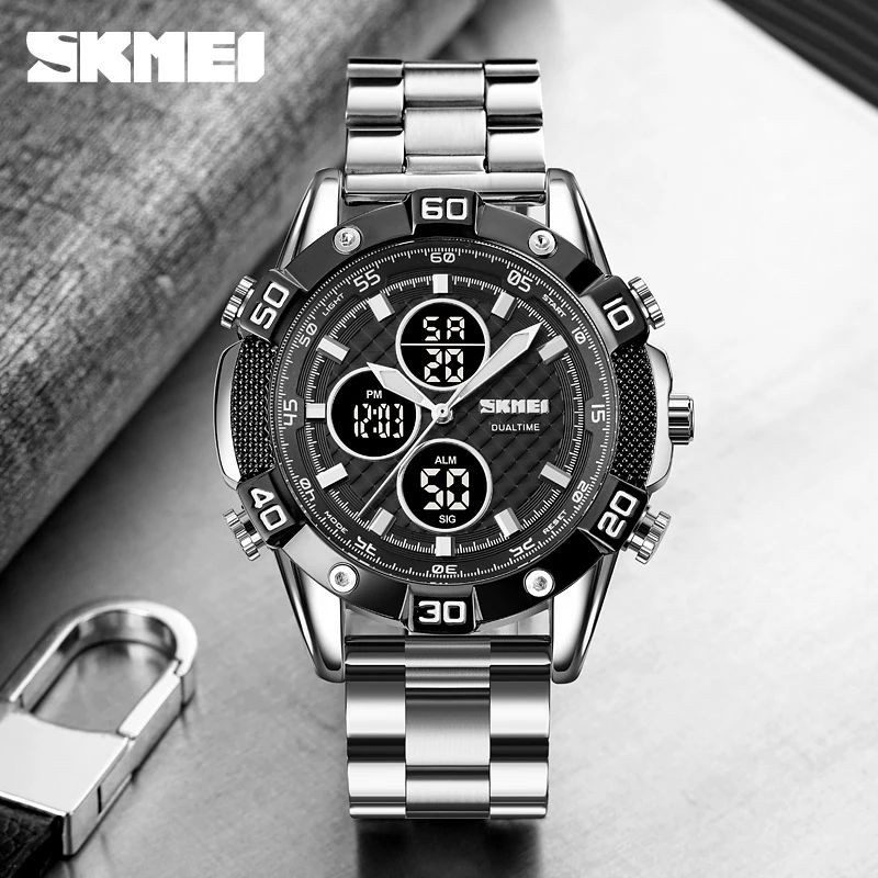 SKMEI 1838/JAM TANGAN PRIA DIGITAL ANALOG DUALTIME/JAM TANGAN PRIA STAINLESS STEEL/JAM TANGAN SKMEI PRIA 1838 TERMURAH