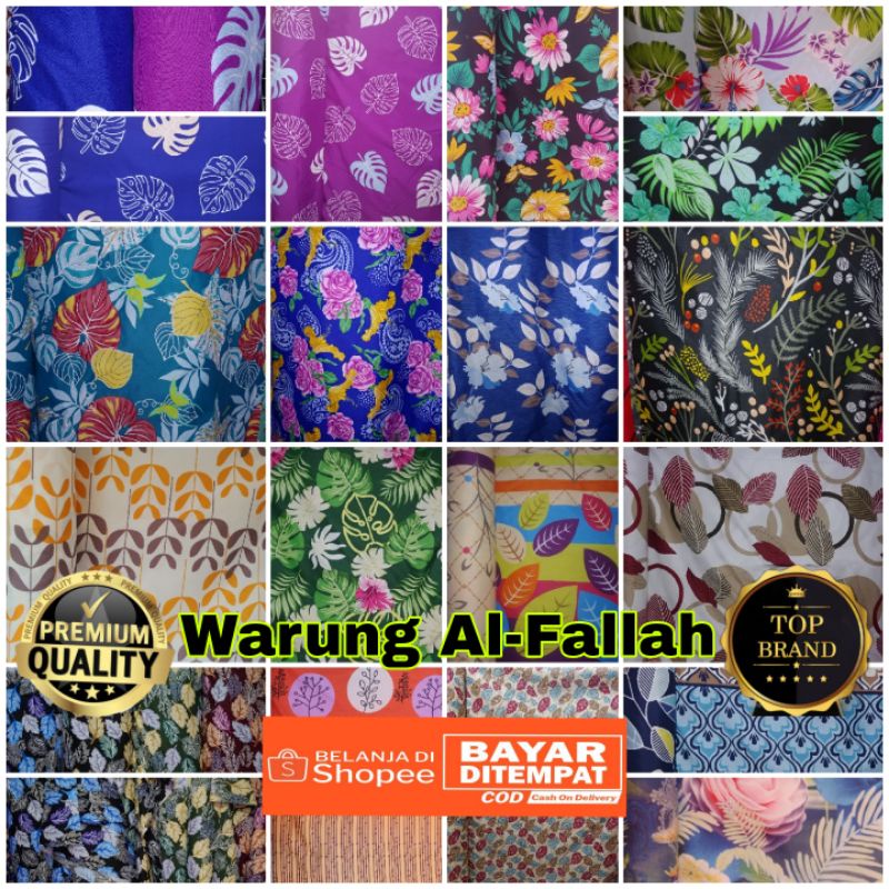 KAIN SPREI METERAN MOTIF BUNGA DAUN JANDA BOLONG BAHAN POLIMICRO KATUN LOKAL MICROTEK DISPERSE DAN S