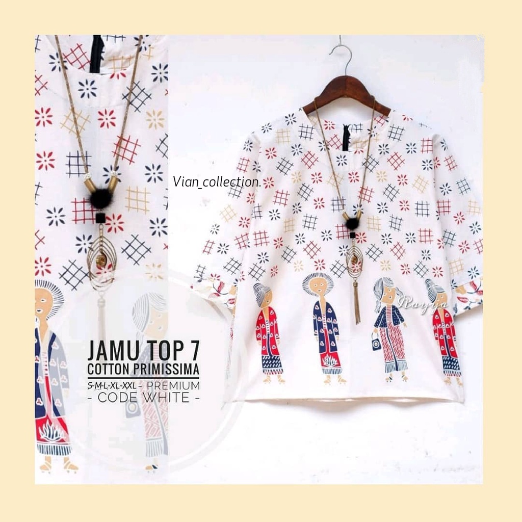 Blouse batik mbok jamu premium wanita jumbo ld 120 Original Batik Solo