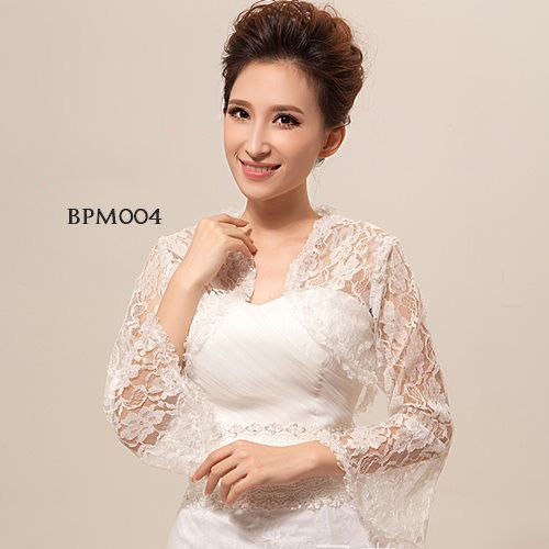 [STOK TERBATAS] White Bolero Aksesoris Cardigan Lace Pesta Putih Wanita BPM004