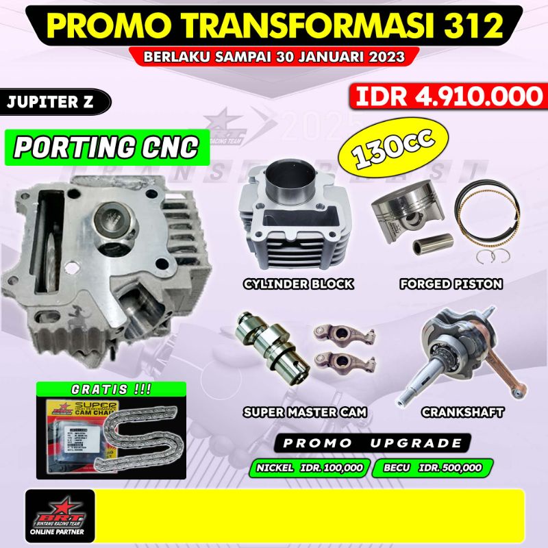 Head jupiter z 130cc paket upgrade gtx roadrace