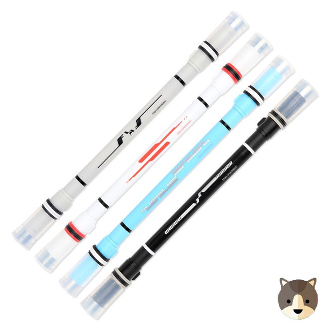 

au Puzzle Chic Long Body Plastic Shell Spinning Rotation Pen Ball-point Pen Random Color
