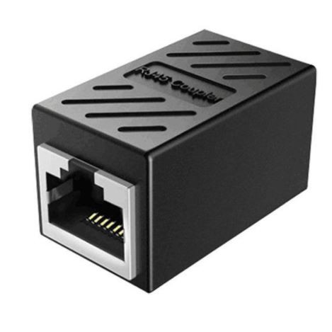 Connector Barrel rj45 coupler 1-1 cat 5 5e 6 6e 6a 7 ethernet gigabit - Konektor barel lan female single