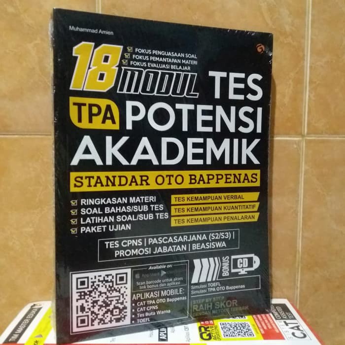 Buku 18 Modul Tes TPA Potensi Akademik Standar Oto Bappenas (Bonus BlockNote)