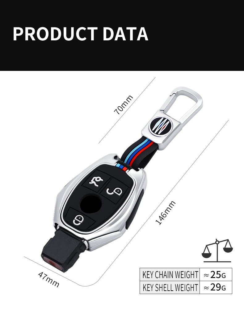 Case Kunci Mobil Bahan Zinc Alloy Untuk Mercedes Benz Gla Glc C180L Glc200 C260L C200L W203 W210 W211 W12 A / C / E / G / S Clk