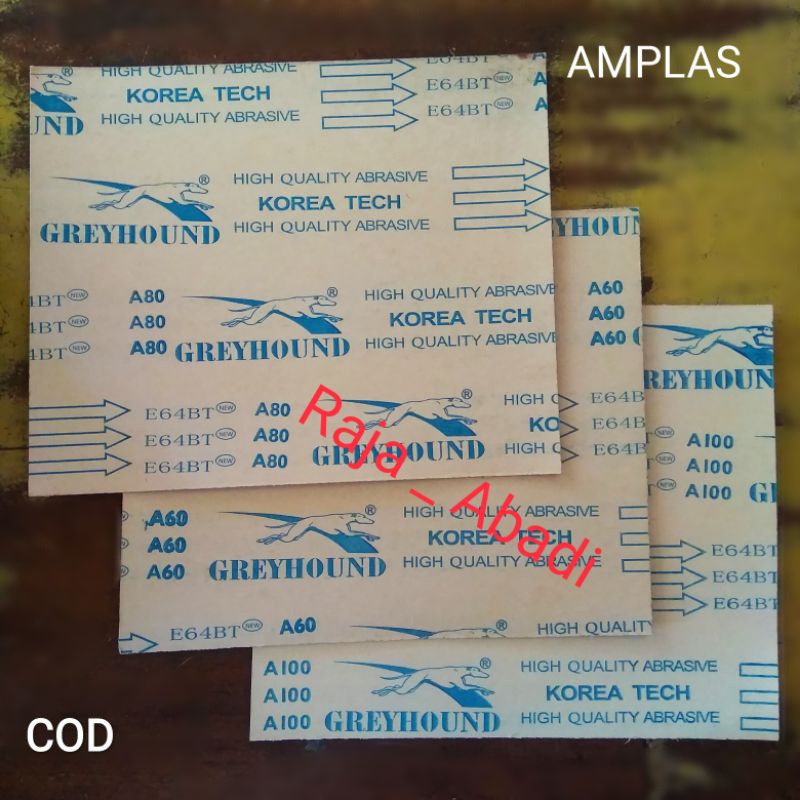 Kertas gosok - Amplas - Perlas - GREYHOUND - rempelas - penghalus - perata - halus - perata