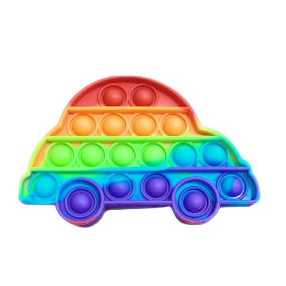 Pop It Fidget Toy Rainbow Mainan Anak Pop it Fidget Toy-12cm Mobil