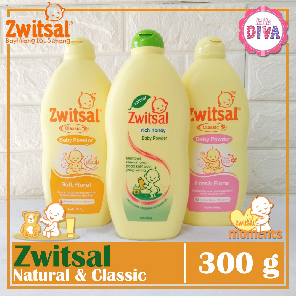 BEDAK BAYI Zwitsal 300 gr BABY POWDER Classic Fresh Floral Soflt Floral