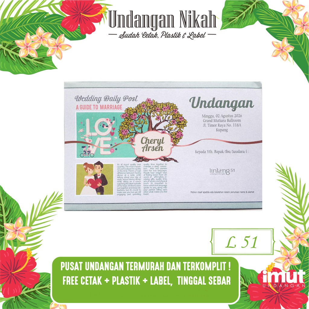 Undangan Pernikahan Sudah Cetak Lintang 51 Harga Murah