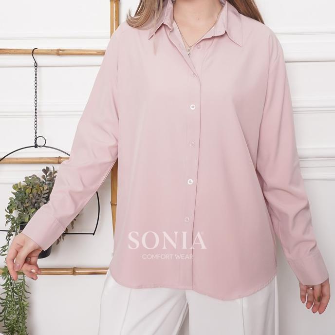 Yuri Top SONIA / Kemeja katun polos / Kemeja kantor premium wanita 53-soniainc Ayo Order