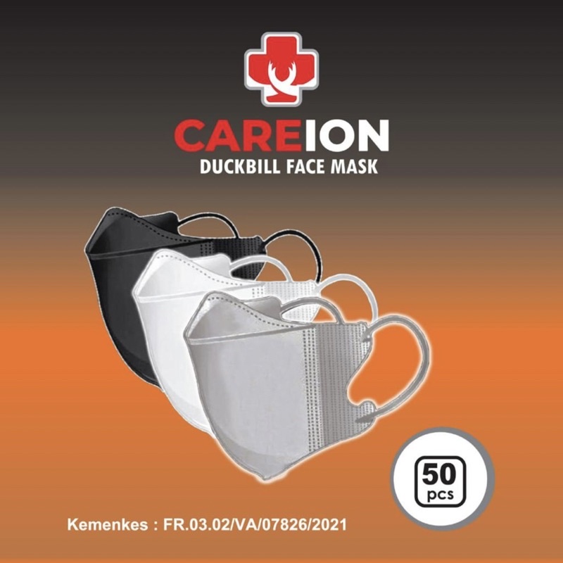 Careion Duckbill Garis | Duckbill Careion Emboss Earloop isi 50pcs