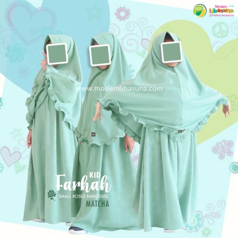 GAMIS ANAK PEREMPUAN SYAR'I EMBOS FARHAH MOSLEM LIBASUNA, GAMIS COUPLE, GAMIS WOLFIS