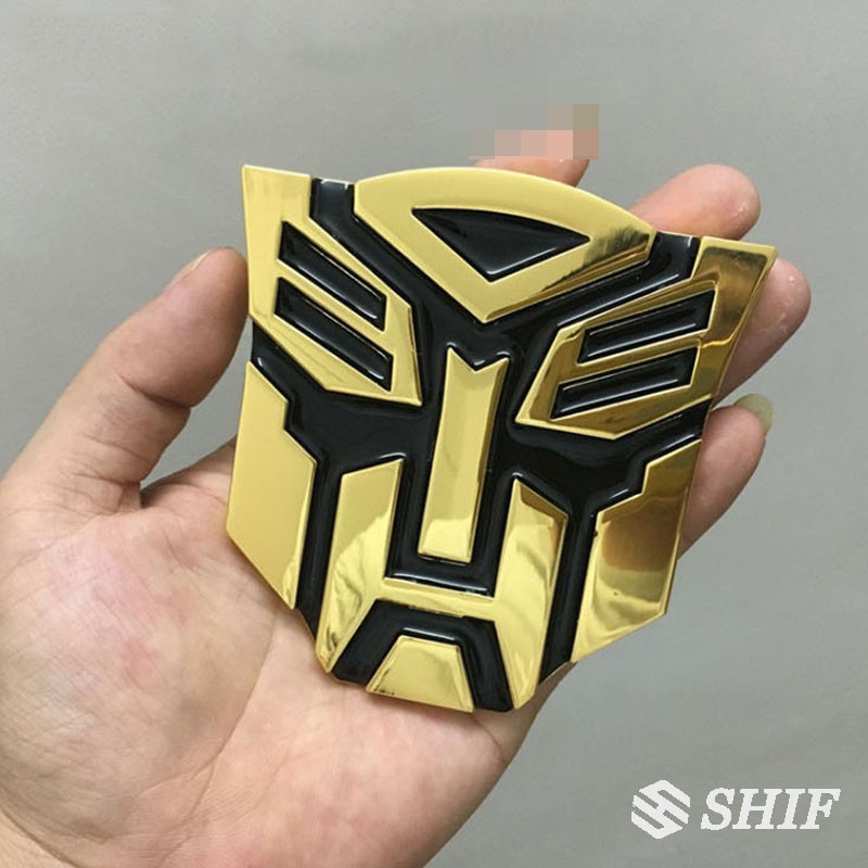 Big Stiker Emblem / Badge Motif Transformer Autobot Warna Emas Untuk Mobil / Truk