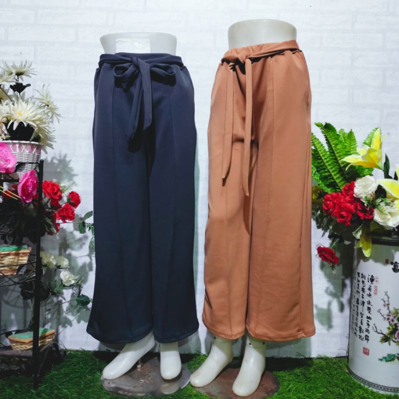 Palazzo pants celana kulot scuba panjang wanita muat  Bb 50kg sampai 75kg