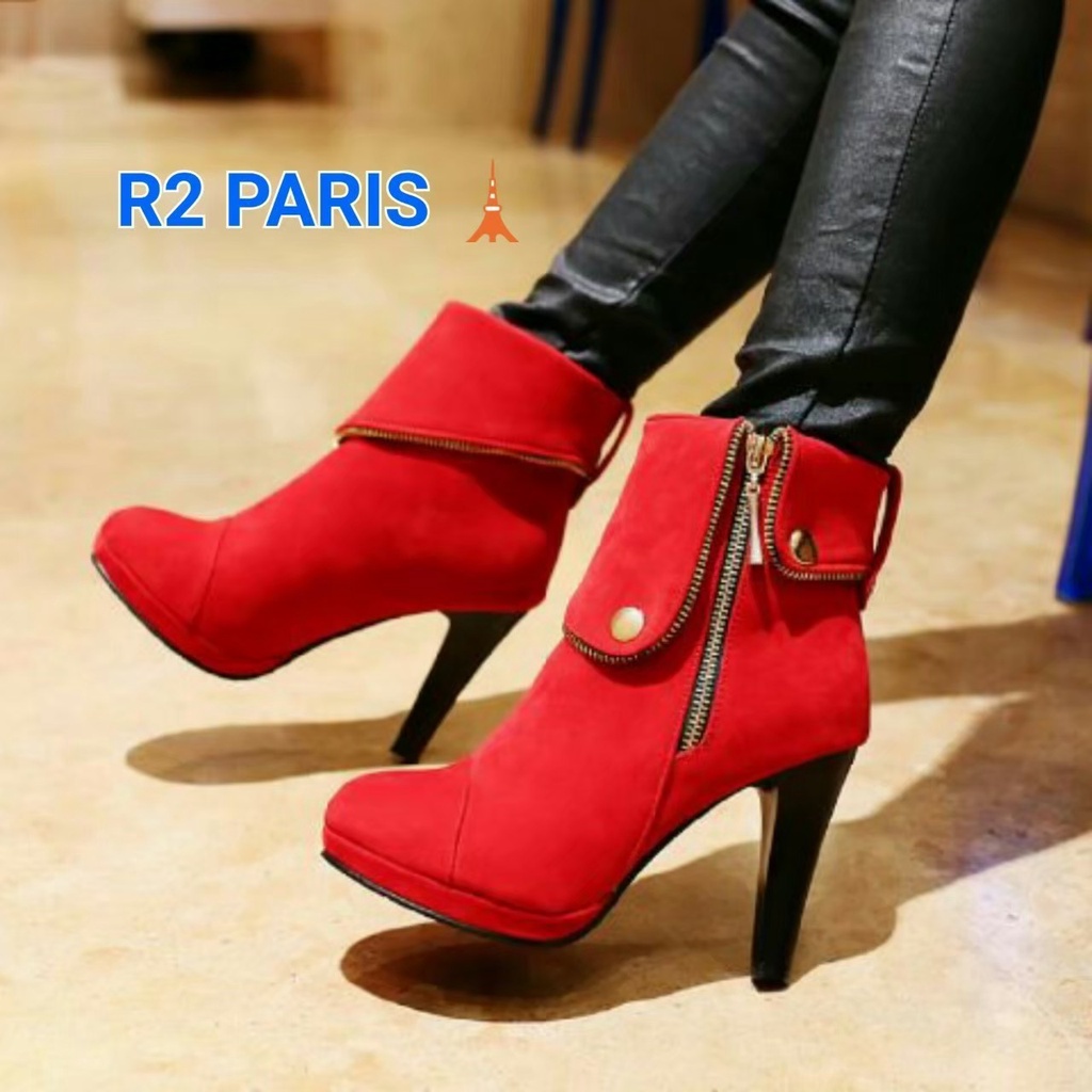 R2 High Heel Boots Wanita Semi Winter Benson