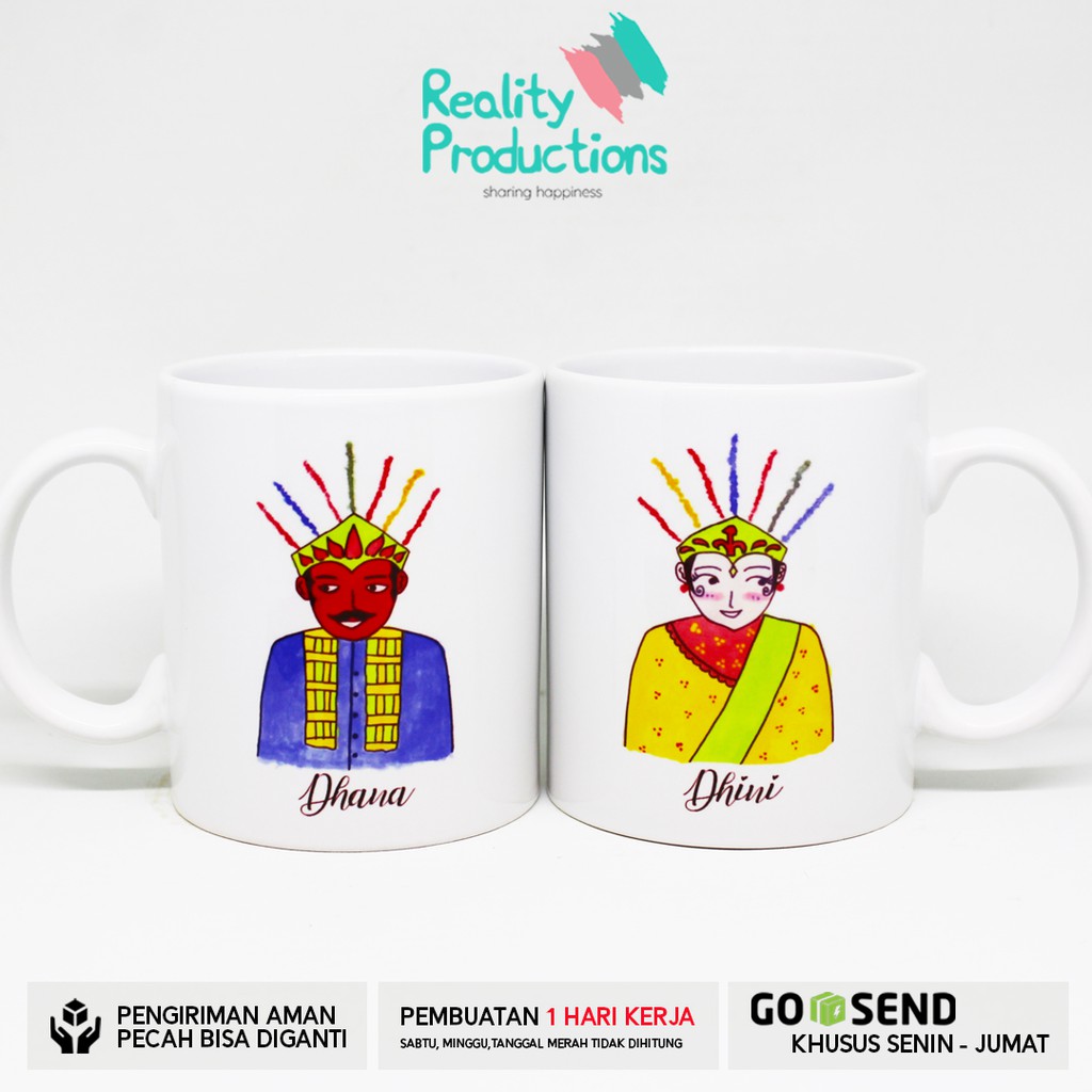 Mug Couple Ondel Ondel untuk Kado Pernikahan